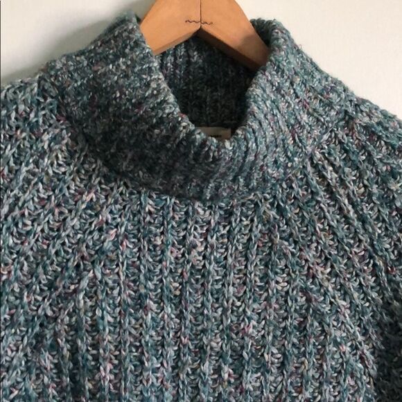 Urban Outfitters Silence + Noise Easton Mock Neck Teal chunky knit Sweater XS - Picture 5 of 10